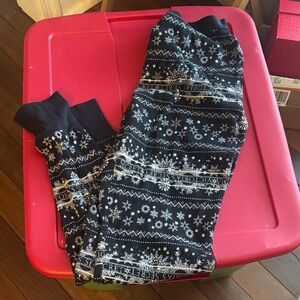Victoria's Secret Navy and White Snowflake Pajama Pants only